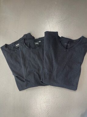 Boss Black Crew & V-Neck T-Shirt Set Bundle Mens Small S